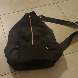Black crossbody back pack